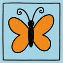 Orange butterfly icon